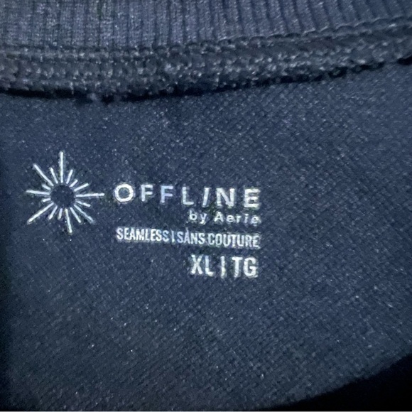 Offline by Aerie wide ribbed hem fitted crop top, short sleeve size XL - Picture 3 of 8